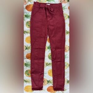 So women jeans pants size 1/25W maroon strawberry